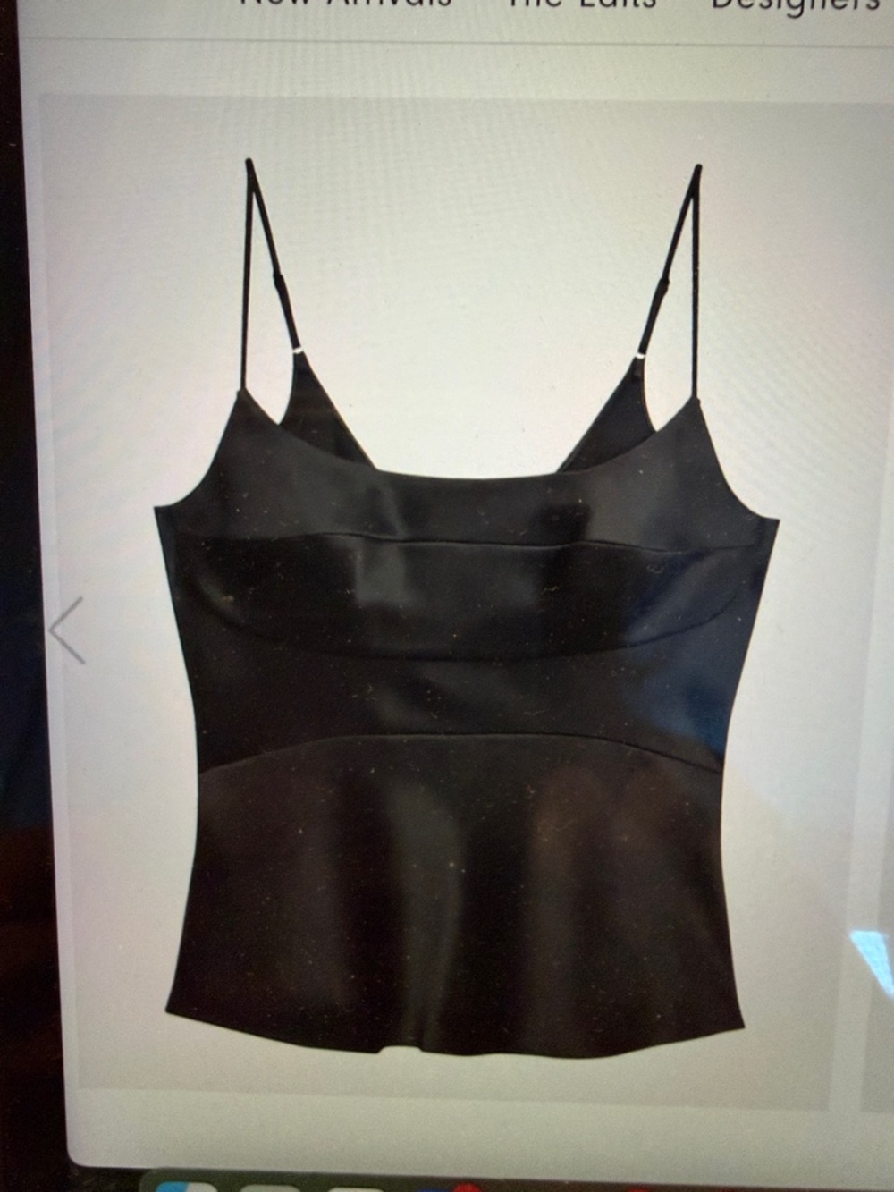 Theory Black Satin Camisole Top with Adjustable Straps